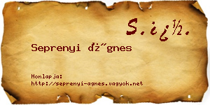 Seprenyi Ágnes névjegykártya