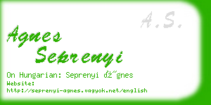 agnes seprenyi business card